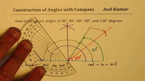 How do you use a compass to measure an angle?