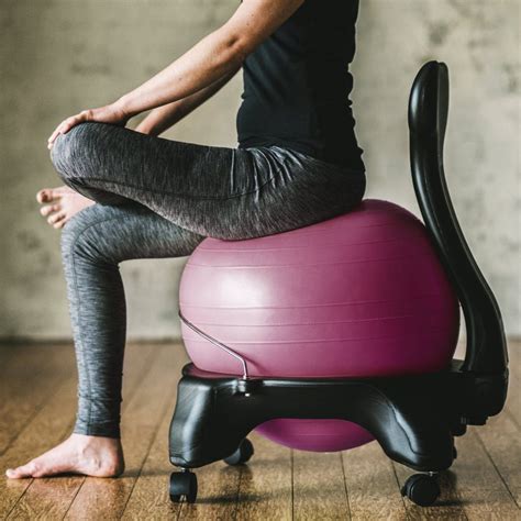 How do you use a yoga ball as a chair?
