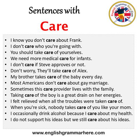 How do you use care for someone in a sentence?
