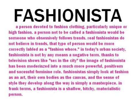 How do you use fashionista in a sentence?