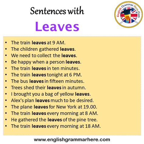 How do you use leave in a sentence?