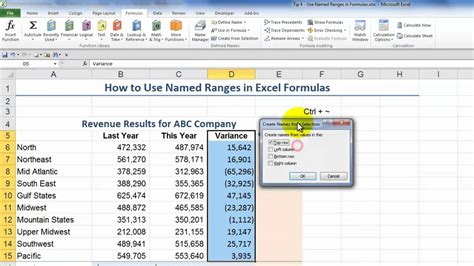 How do you use named ranges instead of cell references?