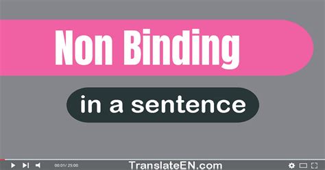 How do you use non-binding in a sentence?