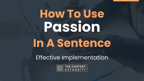 How do you use passion in a sentence?