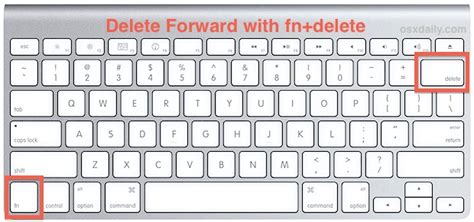 How do you use the delete key on a Mac keyboard on Windows?