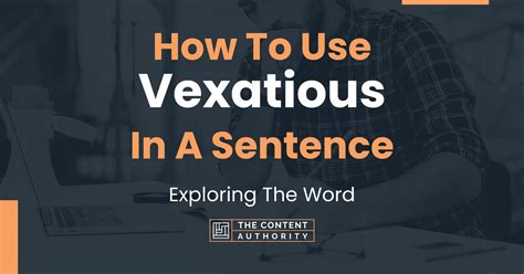 How do you use vexatious in a sentence?