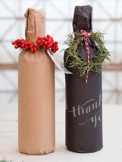 How do you wrap a bottle of wine with tissue paper?