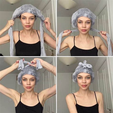 How do you wrap your hair in a shirt?
