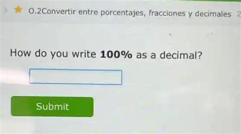 How do you write 100% as a decimal?