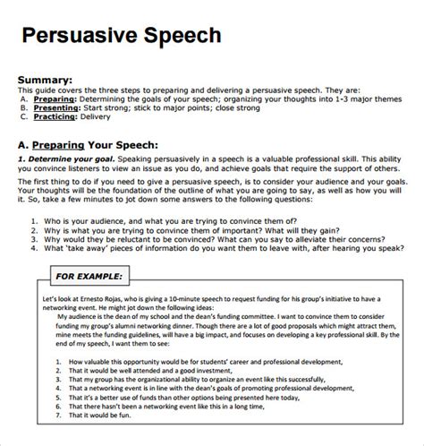 How do you write a 5 minute persuasive speech?