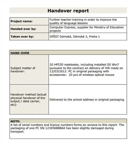 How do you write a good handover report?
