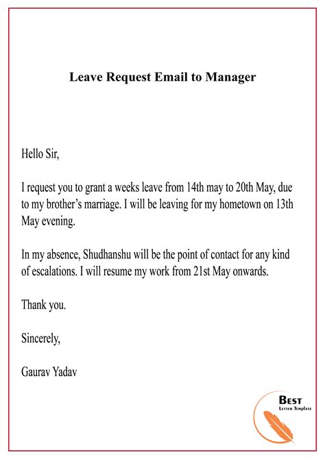 How do you write a leave message?