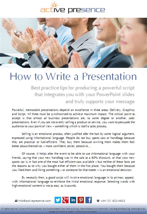 How do you write a presentation example?