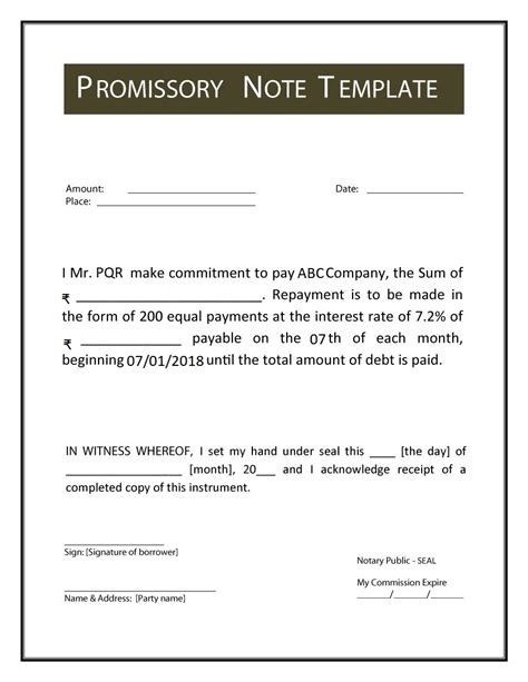 How do you write a simple promissory note?