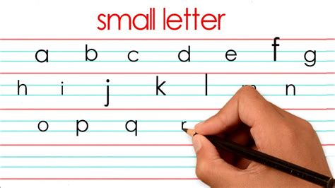 How do you write a small letter f in a four line note?