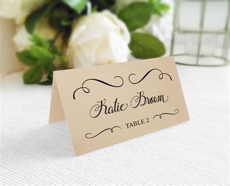 How do you write a wedding table place card?