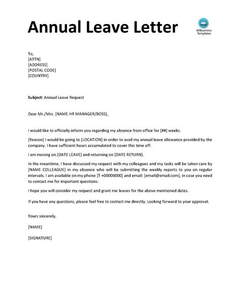 How do you write annual leave?