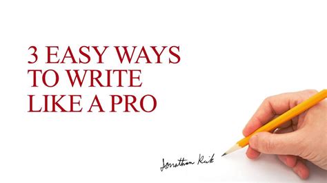 How do you write like a pro?