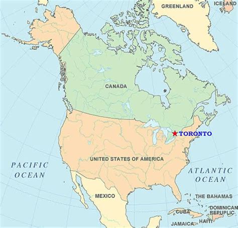 How far is Toronto from the US border?