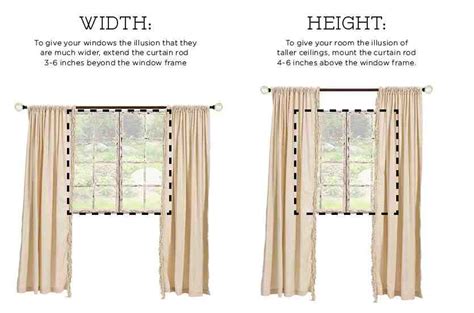How far should curtains stick out from wall?