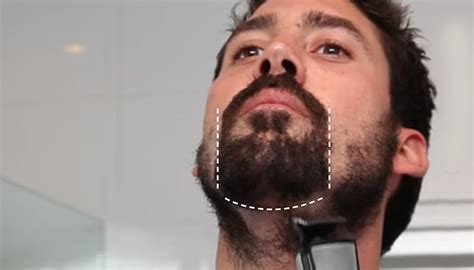 How far under the chin should a goatee go?