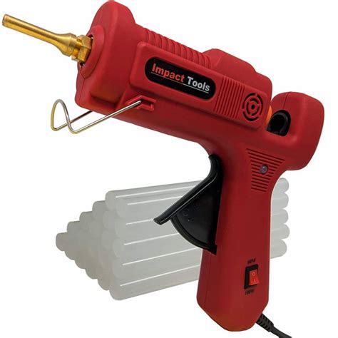 How hot is the tip of a hot glue gun?