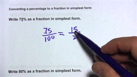 How is 0.75 written as a fraction?