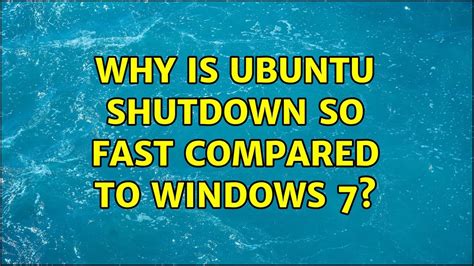 How is Ubuntu so fast?