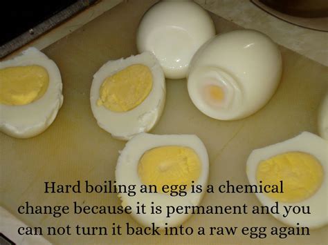 How is boiling an egg a chemical change?