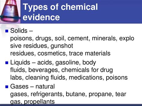 How is chemical evidence collected?