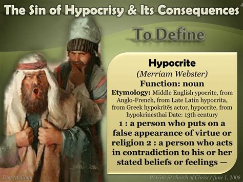 How is hypocrisy a sin?