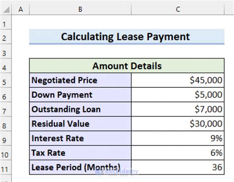 How is lease payment factor calculated?