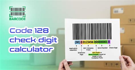 How is the code 128 check digit calculated?
