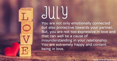 How is the love life of a July born?