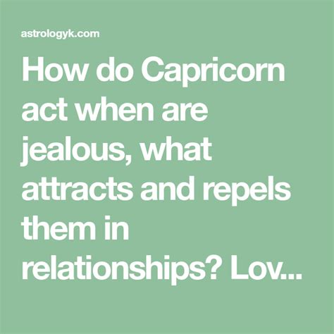 How jealous are Capricorns?