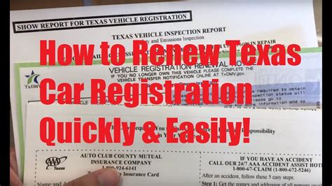How long after inspection can I renew my registration Texas?