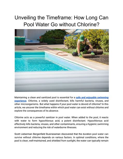 How long can a pool go without chlorine?