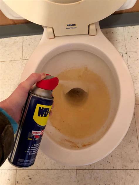 How long do you leave WD-40 in the toilet?