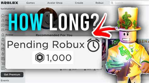 How long does 20k robux pending take?