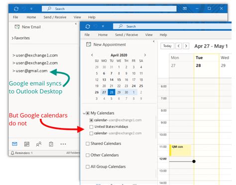 How long does it take Outlook calendar to sync?