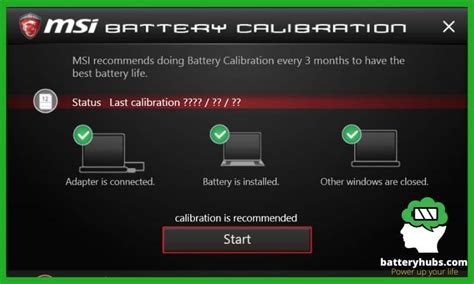 How long does it take to calibrate battery MSI?