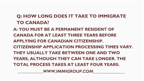 How long does it take to immigrate to Canada through marriage?