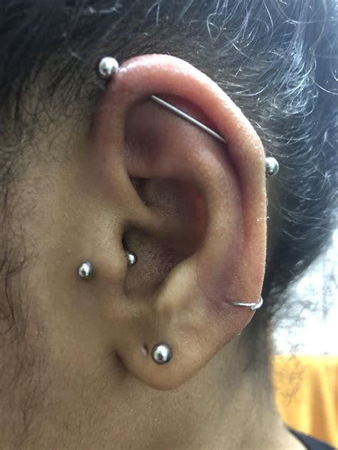 How long does swelling last on an industrial piercing?