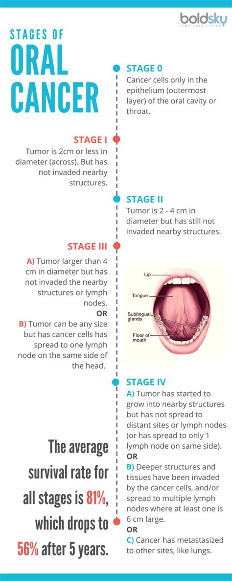 How long is Stage 1 of oral cancer?