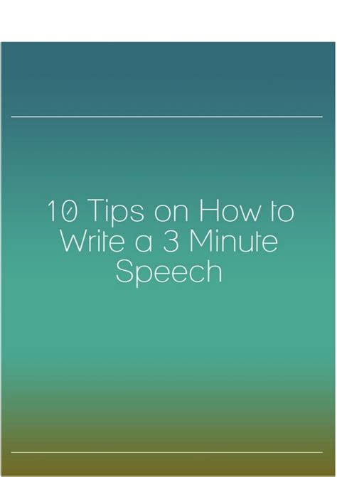 How long is a 3 minute speech?