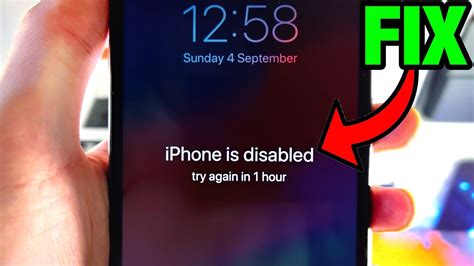 How long is an iPhone disabled for after an hour?
