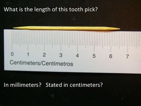 How long is one toothpick in CM?