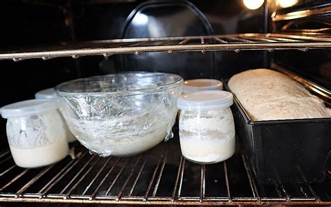 How long should bread dough be out of the fridge before baking?