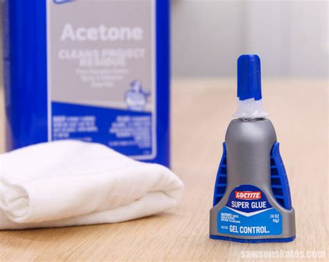 How long to leave acetone on superglue?