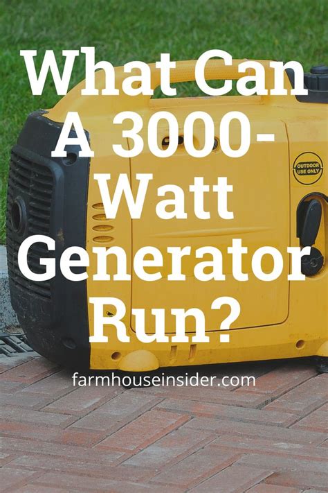 How long will a 3000 watt generator run?